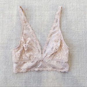Wacoal Beige Unlined Lacy Bralette Sz 32 No Cup